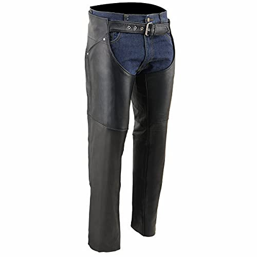 Milwaukee Leather SH1173 Women's Black Classic Hip Pocket Leather Chaps
