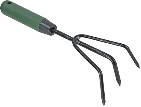 Faithfull Essentials Hand Cultivator, Carbon Steel, 3 Prong Garden Tool for Loosening Soil in Tight Spaces