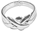 Alianza turca, anillo de la sultana o sultán, 4 aros, rompecabezas de plata de ley (18 (18,47 mm))