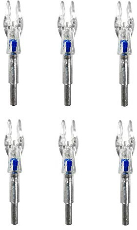 SHARROW 6pcs/12pcs Encoche de Flèche Lumineuses Éclairé LED Lighted Nocks Automatiquement Activé la Flèche Encoche par Corde d'arc pour ID 5.3mm Arbre de Flèche de Carbone (Bleu, 12 pièces)