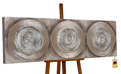 YS-Art Loft | cuadro pintado a mano Equilibrio II | cuadro moderno acrilico | 150x50 cm | lienzo pintado a mano | cuadros dormitories | marrón | LT018