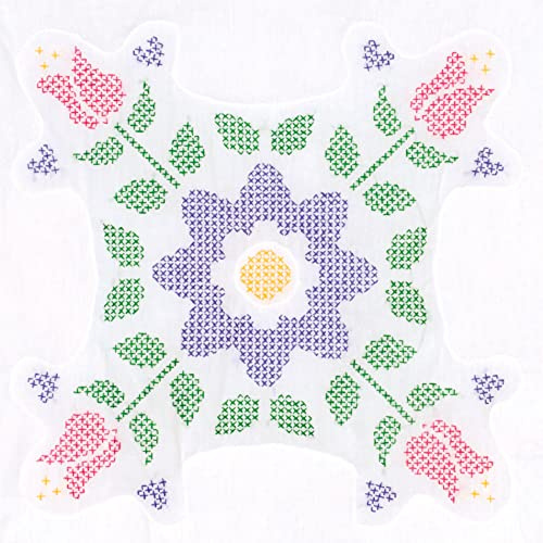 Quilt Blocks 18 x 18, Cross-Stitch Tulips
