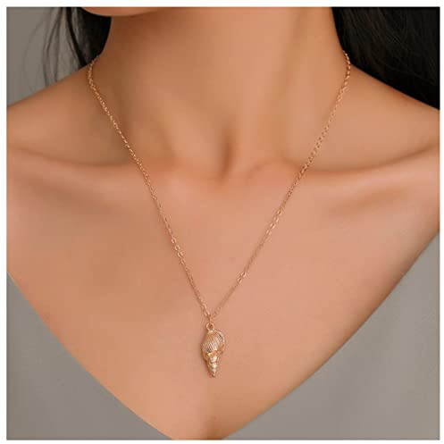Cimenexe Bohemian Seashell Conch Pendant Necklace Gold Conch Choker Necklace Shell Choker Necklace Chain Ocean Shell Necklace Choker Jewelry for Women and Girls