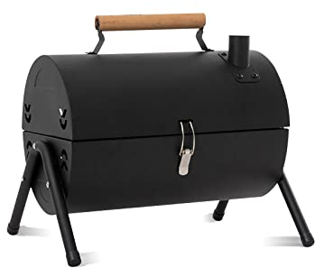 Ergocar Barbacoa Portátil Carbón, 2 en 1 Barbacoa de Hierro con Bandeja para Hornear, Fácil de Limpiar, Asador al Aire Libre BBQ de Carbón Ideal para Exterior Terraza Balcón Jardín