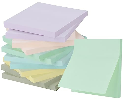 ZCZN 12 Blöcke Haftnotizen 76 x 76 mm, Klebezettel bunt, 6 Morandi Farben Sticky Notes 60 Blatt pro Block für Schule, Zuhause, Büro