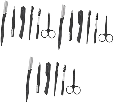 FRCOLOR 18stücke Teiliges Edelstahl Augenbrauen Trimmset Mit Faltbarem Rasierer Kamm Pinsel Und Formwerkzeug Für Präzise Augenbrauenpflege Für Reisen Und Unterwegs