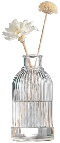 Botellas difusoras de vidrio de 100 ml, botellas de aroma redondas transparentes, tarros de aromaterapia, accesorios de fragancia, uso para bricolaje, juegos de difusor de varillas de repuesto,