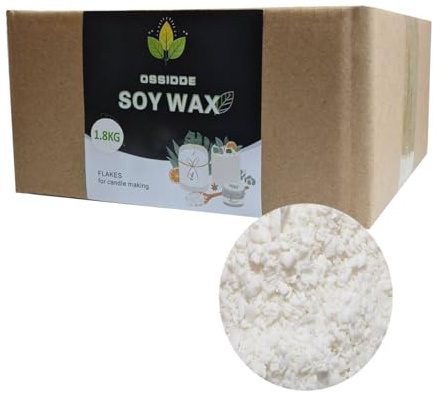 Sojavax för ljus 1,8 kg, premium ljusvax för gjutning och ljustillverkning, 100 % naturligt sojavax för ljus