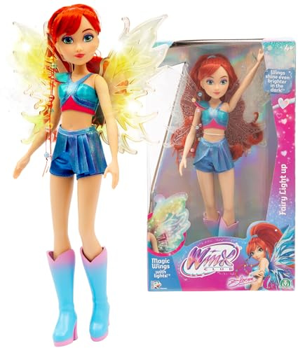 Winx, Poupée articulée avec Ailes Lumineuses, 26 cm, Modèle Bloom, pour Les Enfants dès 3 Ans, WNX781, Bleu