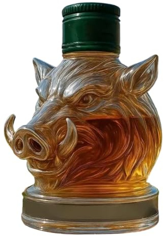 Set di caraffa da whisky, caraffa per whisky, idea regalo per uomini, bicchieri di cinghiale, statua di whisky, decanter per la casa, da collezione per bourbon brandy vodka, bevande, cena