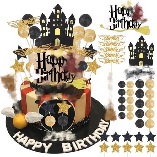 38 Pcs Party Cake Toppers Cartoon Birthday Cake Toppers for Boys Girls Party Supplies Decorations Cupcake Toppers for Kids Birthday Baby Shower