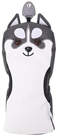Baxnore Cubiertas para Cabezas de Madera de Golf con Forma de Perro Protector Solar Impermeable Cubiertas para Cabezas de Palos de PU para Entrenamiento de Golf Diseño Realista dur (3 Fundas para