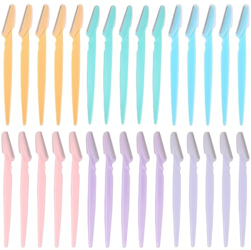 VIVIIHOO Augenbrauen Rasierer für Frauen, 30 Stück Dermaplaning Gesichtsrasierer Damen, Präzise & Sicher mit Schutzabdeckung, Mehrzweck-Peeling-Rasierer für Augenbrauenformung und Haarentfernung