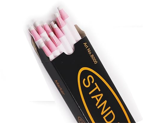Generiskt skräddarkrita skräddarkrita, flerfärgad tygkrita, raderbar symarkör, lapptäcke-klädmönster, gör-det-själv-handarbetstillbehör (12 st Crayon-F)