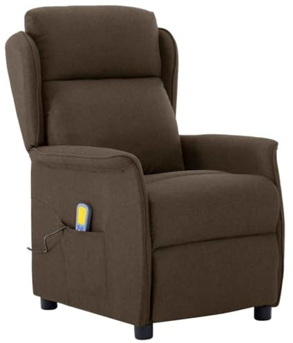 Genérico Silla de Masaje con cojín Marrón 93.5 x 67.5 x 101.5 cm Tela, Sillones de Masaje eléctricos Marrón,348353