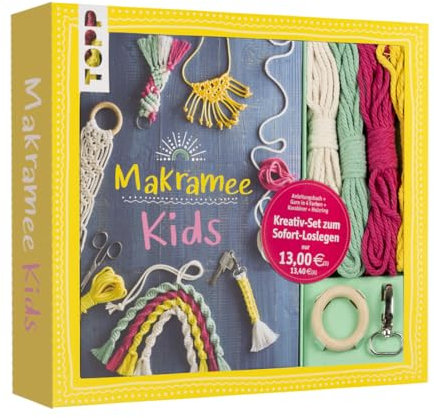 Kreativ-Set Makramee Kids: Buch mit Grundlagen und Anleitungen für tolle Makramee-Projekte, Garn in 4 Farben, Holzring und Schlüsselanhänger für ... (Buch plus Material) (Kreativ-Sets)