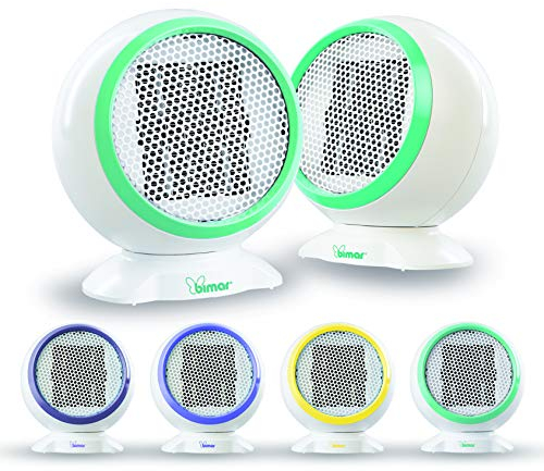 bimar S501COEU Mini Stufa Elettrica, Termoventilatore Elettrico da 500W, Stufetta elettrica Basso Consumo Energetico, Corpo in Plastica con Anello Colorato, Pratico e Facile da Installare