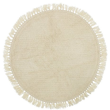 Bloomingville Nordic Lanea Teppich Rund aus Wolle in der Farbe Natur mit einem Durchmesser von 110 cm, 32708249