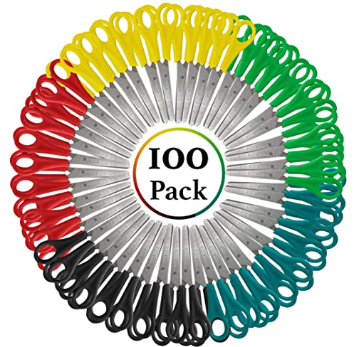 25 Scheren, 12,7 cm, stumpfe Spitze, Kindersicherheit, Großpackung Scheren, perfekt für Schul- und Bastelprojekte