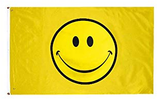 Stormflag Gelbe Smiley-Flagge, 90 x 150 cm, Polyester, 90 g, mit zwei Ösen und doppelt genäht, 90 x 150 cm, Gelb