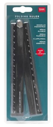 Legami - Regla plegable de aluminio, doble uso: medición en centímetros (30 cm) y en grados (180°)