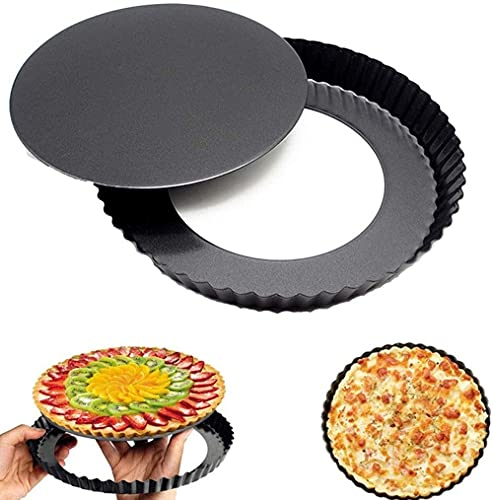 LATRAT Tart Tart Tart - Stampo per quiche, 28 cm, con fondo di sollevamento, rivestimento antiaderente, fondo di sollevamento estraibile