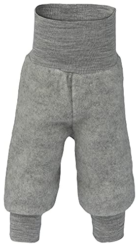 Ecoable Baby Wool Fleece Pants: Organic Merino Wool Clothes for Boys and Girls, Newborn - 1 Years (3-6 Months/EU 62-68, Grey Melange)