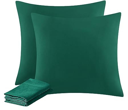 Aisbo Kissenbezug 80x80 2er Set - Kopfkissenbezug 80 x 80 Grün mit Reißverschluss aus Mikrofaser, ÖKO-TEX Pillow Cover 80x80cm, Weich und Bügelfrei