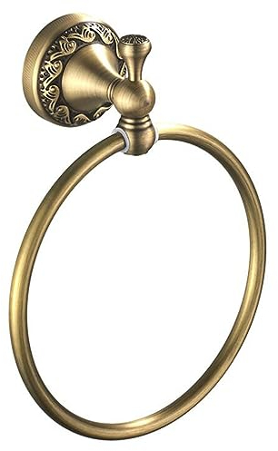 Anneau Porte-Serviette en Laiton Antique pour Salle de Bain, Cuisine, Accessoires de Cuisine, Fixation Murale, Motif sculpté