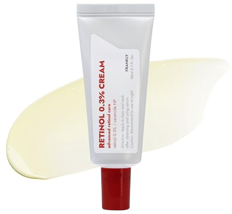 FRANKLY Retinol 0.3% Cream, 0.7 fl oz - Intensive Retinol | Night Cream | Ceramides & Natural Ginseng | Anti-aging, Wrinkles Care, Reduces Congestion and hyperpigmentation | Korean Skin Care