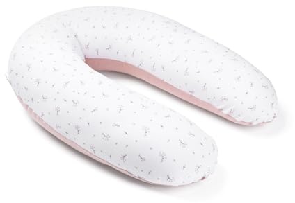 doomoo Coussin de Grossesse & Coussin Allaitement Buddy - Ultra Confort pour Dormir Pendant la Grossesse - Soulage Dos, Jambes et Ventre - Housse Tissu Bio & Oeko-Tex, Flower Pink