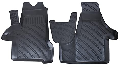 fussmattenprofi.com 3D Gummimatten Set für VW Transporter T5 T6 Baujahr 2003-2019 | Extra Hoher 5cm Rand Allwetter Auto Fussmatten I TPE Geruchlos rutschfest Fußmatten Zubehör