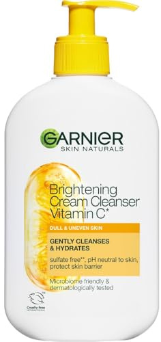 Garnier SkinActive Glow Booster Cream Cleanser Vitamine C Face Cleaning Gently Cleanses & Hydrates, 250 ml
