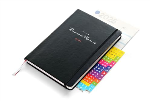 weekview Business Planner 2025 A5+ – Professioneller Personal Organizer & Erfolgsplaner | Wochen- & Quartalsplanung, Jahresziele, Business-Tools, Notizseiten (Black 2025, Classic)