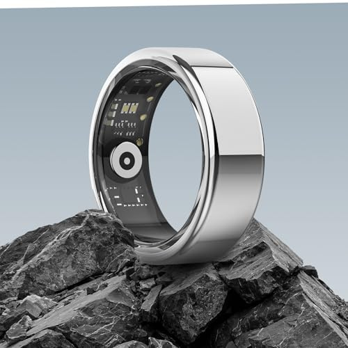 DEKELIFE Anillo Inteligente Hombre Mujer, Smart Ring Monitor de Sueño/SpO2/Pulsometro, Rastreador/Monitores de Actividad, 100+ Modos Deportivos IP68 Impermeable Podómetro iOS Android, Tamaño 9, Plata