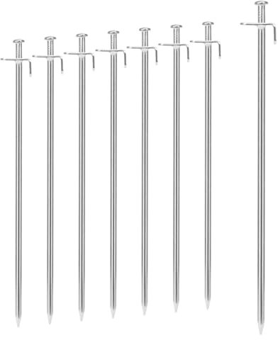 Ferropro Zeltheringe aus verzinkten Werkzeugstahl 30 cm – 6 Stück – Silber – Robuste Erdanker & Bodenanker – Erdnägel für Camping, Outdoor & Garten – einfaches und schnelles spannen von Seilen