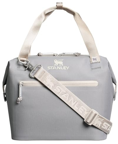 Stanley All Day Julienne Mini Cooler Bag and Lunch Box, 7.4 L, 10 Can Coolers with Handles and Strap, Stay Cold for Hours, Insulated Travel Bag with Zipper, BPA Free, Stone