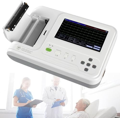 Monitor EKG de 12 derivaciones, pantalla táctil LCD portátil de 7 pulgadas, electrocardiógrafo Digital de 6 canales, máquina ECG/EKG