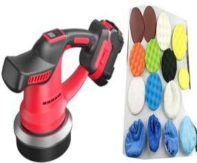 Roadtime Polishing Poliermaschine Auto für Makita 18 Akku(Ohne Akku), Bürstenloser 6 Geschwindigkeiten 2300–5200 r/min,16-teiligem kabellose Polierset für die Auto-Detailpflege und Kratzerentfernung