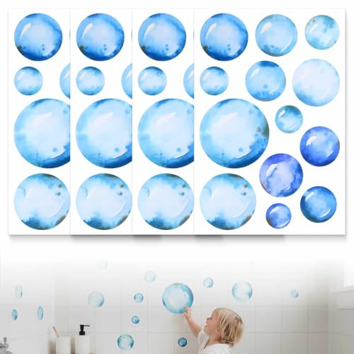 4 adhesivos para azulejos, burbujas de jabón, resistentes al agua, para habitación infantil, baño, dormitorio, niños y niñas