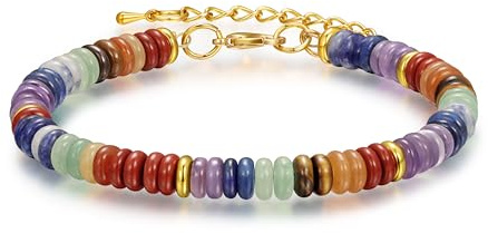 Yavannah Chakra Bracelets for Women, Crystals and Healing Stones Beaded Bracelets Stress Relaxing Spiritual Christmas Birthday Gifts for Women Mom