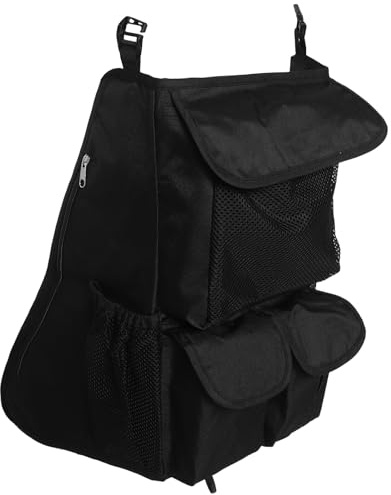 UKCOCO Bolsa Organizadora para Cochecito de Ñiño Grande Colgante, con 7 Compartimentos Resistentes Intemperie en Tela Oxford, Bolsa de Pañales y Biberones Negra, Compatible con Múltiples