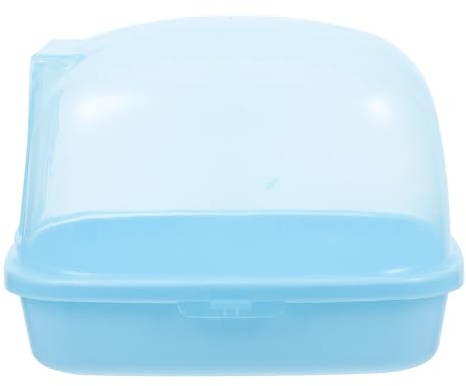 JECOMPRIS Baño para Hámster y Chinchilla de Plástico Abs, Contenedor de Arena Azul, Caja Multifuncional para Baño y Sauna, Alojamiento Compacto para Jerbos y Otros Animales Pequeños