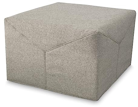 EVERGREENWEB - Pouf Letto Singolo con materasso Waterfoam h 10 cm, Salvaspazio Pieghevole, Puff poggiapiedi, Ottomano, Tessuto Tortora Sfoderabile e Lavabile, per Camera Cameretta Soggiorno - IRIS