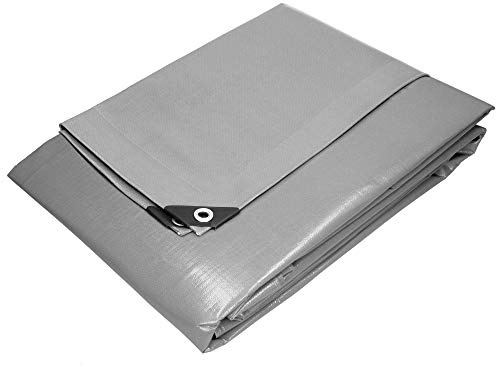 ECD Germany Lona de Protección Impermeable con Ojales 6x12m 72m² 180g/m² Polietileno Gris Resistente Contra el Moho y Rayos UV Cubierta Multiusos Ideal para Muebles de Jardín y Almohadilla para Tienda