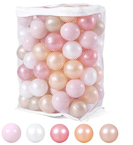 Heopeis Ball Pit Balls for Toddlers Crush Proof Plastic Ball for Ball Pit Children's Toy Balls Pearl Ocean Balls, 2.2inches,100Pcs.