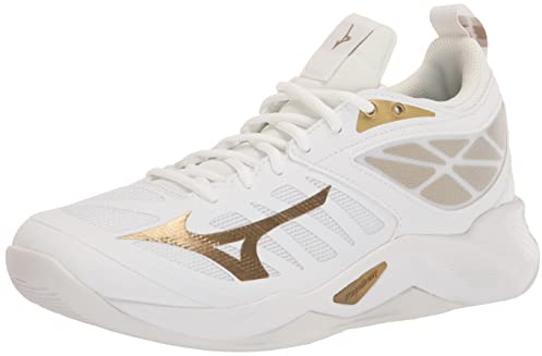 Mizuno Unisex Adult Wave Dimension, White-gold, 10