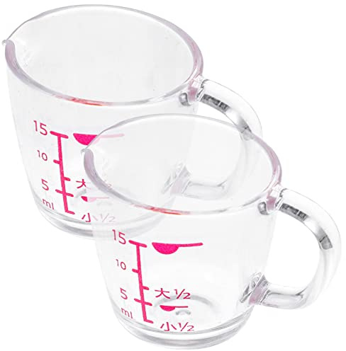 Kichvoe Small Measuring Cup with Scale 2-Pack Household Graduated Cup for Liquid Measuring 0.5 Oz Capacity Compact Mixing for Kitchen Cooking Baking Milk as Material