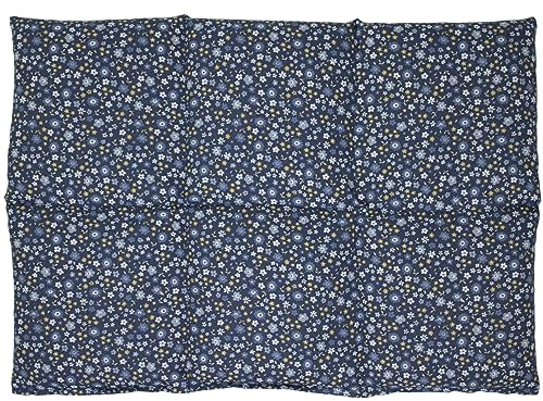 Druvkärnkudde stor 6-kammare 40 x 30 cm – ekologiskt tyg blomblå- – värmekudde kornkudde