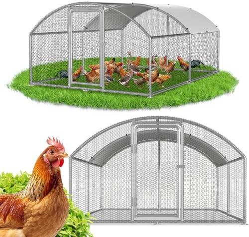 Eulenke Poulailler 3 x 4 x 2 m avec enclos en liberté pour petits animaux pour l'extérieur, poulailler avec trappe à poules, volaille, cage à oiseaux, cage à poules, enclos pour petits animaux